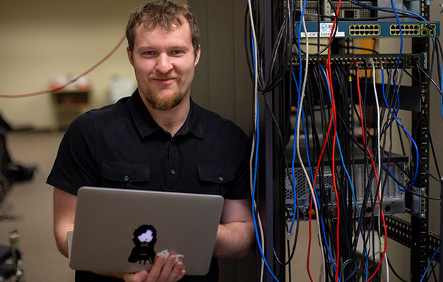 A Student Working with Data Analyst Software. 